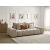 Image de Canapé droit convertible coffre EVEREST tissu texturé taupe BOBOCHIC 3 places
