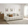 Image de Canapé droit convertible coffre EVEREST tissu chiné blanc BOBOCHIC 3 places