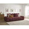 Image de Canapé droit convertible coffre EVEREST tissu chiné rouge BOBOCHIC 3 places
