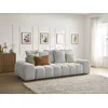 Image de Canapé droit convertible coffre EVEREST tissu chiné gris clair BOBOCHIC 3 places