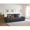 Image de Canapé droit convertible coffre EVEREST tissu chiné bleu foncé BOBOCHIC 3 places