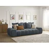 Image de Canapé droit convertible coffre EVEREST tissu texturé bleu foncé BOBOCHIC 3 places