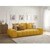 Image de Canapé droit convertible coffre EVEREST tissu texturé jaune BOBOCHIC 3 places