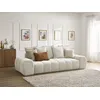 Image de Canapé droit convertible coffre EVEREST tissu texturé beige BOBOCHIC 3 places