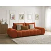 Image de Canapé droit fixe 3 places EVEREST tissu texturé orange BOBOCHIC