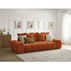 Image de Canapé droit fixe 3 places EVEREST tissu texturé orange BOBOCHIC