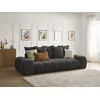 Image de Canapé droit fixe 3 places EVEREST tissu texturé noir BOBOCHIC