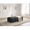 Image de Pouf petit EVEREST tissu texturé bleu foncé BOBOCHIC