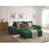 Image de Canapé droit fixe 3 places EVEREST tissu texturé avec pouf vert BOBOCHIC