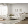 Image de Canapé d'angle fixe TALIA tissu chiné blanc angle gauche BOBOCHIC 3 places