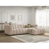 Image de Canapé d'angle fixe TALIA tissu chiné beige angle droit BOBOCHIC 3 places