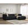 Image de Canapé d'angle fixe TALIA tissu chiné noir angle droit BOBOCHIC 3 places