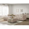 Image de Canapé d'angle fixe TALIA tissu chiné avec pouf beige angle gauche BOBOCHIC 4 places