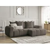 Image de Canapé d'angle convertible coffre ROXELANE tissu bouclette marron angle droit BOBOCHIC 3 places