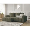 Image de Canapé d'angle convertible coffre ROXELANE tissu bouclette vert angle gauche BOBOCHIC 3 places