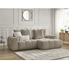 Image de Canapé d'angle convertible coffre ROXELANE tissu chiné taupe angle droit BOBOCHIC 3 places