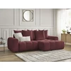 Image de Canapé d'angle convertible coffre ROXELANE tissu chiné rouge angle droit BOBOCHIC 3 places