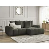 Image de Canapé d'angle convertible coffre ROXELANE tissu chiné vert angle droit BOBOCHIC 3 places