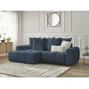 Image de Canapé d'angle convertible coffre ROXELANE tissu chiné bleu foncé angle gauche BOBOCHIC 3 places
