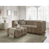Image de Canapé droit fixe 3 places CLOUD tissu mesh avec pouf taupe BOBOCHIC