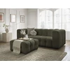 Image de Canapé droit fixe 3 places CLOUD tissu mesh avec pouf vert BOBOCHIC