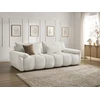 Image de Canapé droit fixe 3 places IVANE tissu texturé blanc BOBOCHIC