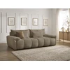 Image de Canapé droit fixe 3 places IVANE tissu texturé taupe BOBOCHIC