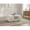 Image de Pouf IVANE tissu texturé blanc BOBOCHIC
