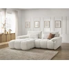 Image de Canapé d'angle fixe IVANE tissu texturé blanc angle gauche BOBOCHIC 3 places
