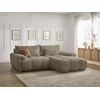 Image de Canapé d'angle fixe IVANE tissu texturé taupe angle droit BOBOCHIC 3 places