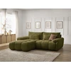 Image de Canapé d'angle fixe IVANE tissu texturé vert angle gauche BOBOCHIC 3 places