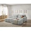 Image de Canapé d'angle fixe IVANE tissu texturé avec pouf gris clair angle gauche BOBOCHIC 4 places