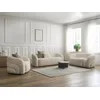 Image de Ensemble canapé droit fixe 3 + 2 places + fauteuil pivotant ELINA tissu bouclette beige BOBOCHIC 6 places