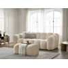 Image de Canapé droit fixe 3 places HIPPOLYTE avec pouf beige BOBOCHIC