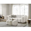 Image de Canapé droit fixe 3 places HIPPOLYTE avec pouf blanc BOBOCHIC