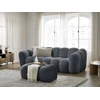 Image de Canapé droit fixe 3 places HIPPOLYTE avec pouf gris foncé BOBOCHIC