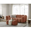Image de Canapé droit fixe 3 places HIPPOLYTE avec pouf orange BOBOCHIC