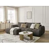 Image de Canapé d'angle convertible FUJI tissu bouclette avec pouf marron angle gauche BOBOCHIC 3 places