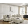 Image de Canapé droit fixe 4 places ALYA tissu bouclette avec pouf beige BOBOCHIC