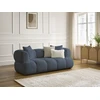 Image de Canapé droit fixe 2 places PAMIRA tissu bouclette bleu foncé BOBOCHIC