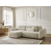 Image de Canapé d'angle convertible DENISE tissu texturé beige angle gauche BOBOCHIC 3 places