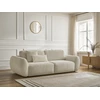 Image de Canapé droit convertible 3 places DENISE tissu texturé beige BOBOCHIC