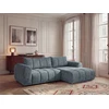 Image de Canapé d'angle fixe NESTY tissu chiné bleu angle droit BOBOCHIC 3 places