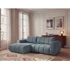 Image de Canapé d'angle fixe NESTY tissu chiné bleu angle gauche BOBOCHIC 3 places