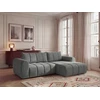 Image de Canapé d'angle fixe NESTY tissu chiné gris foncé angle droit BOBOCHIC 3 places