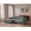 Image de Canapé d'angle fixe NESTY tissu chiné gris foncé angle gauche BOBOCHIC 3 places