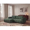 Image de Canapé d'angle fixe NESTY tissu chiné vert foncé angle gauche BOBOCHIC 3 places
