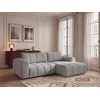 Image de Canapé d'angle fixe NESTY tissu chiné gris clair angle droit BOBOCHIC 3 places