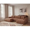 Image de Canapé panoramique fixe NESTY tissu chiné orange angle gauche BOBOCHIC 5 places