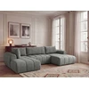 Image de Canapé panoramique fixe NESTY tissu chiné gris foncé angle droit BOBOCHIC 5 places